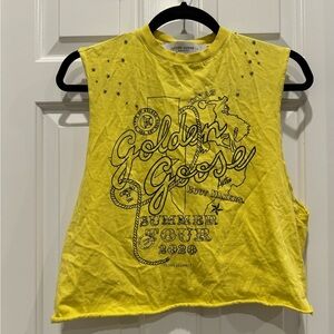 Golden Goose Yellow Logo Tour Graphic Tank ALTERED